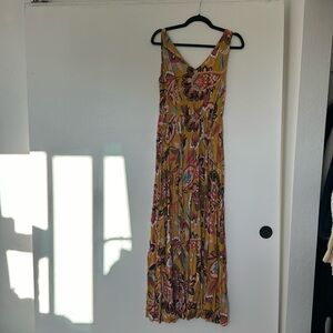 LOFT Size Small Maxi Dress - Yellow with Cute Pattern